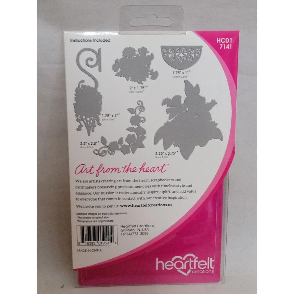 Heartfelt Creations Classic Petunia Bouquet Craft Dies Cling Stamps Scrapbook
